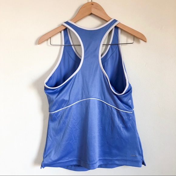 adidas | blue tank top with built-in bra large - Picture 2 of 5